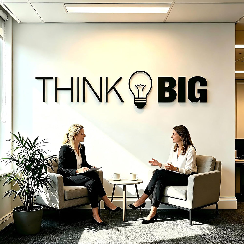 Office Wall Decor Inspirational Think Big 3D Quote Large Motivational 3D Offi...