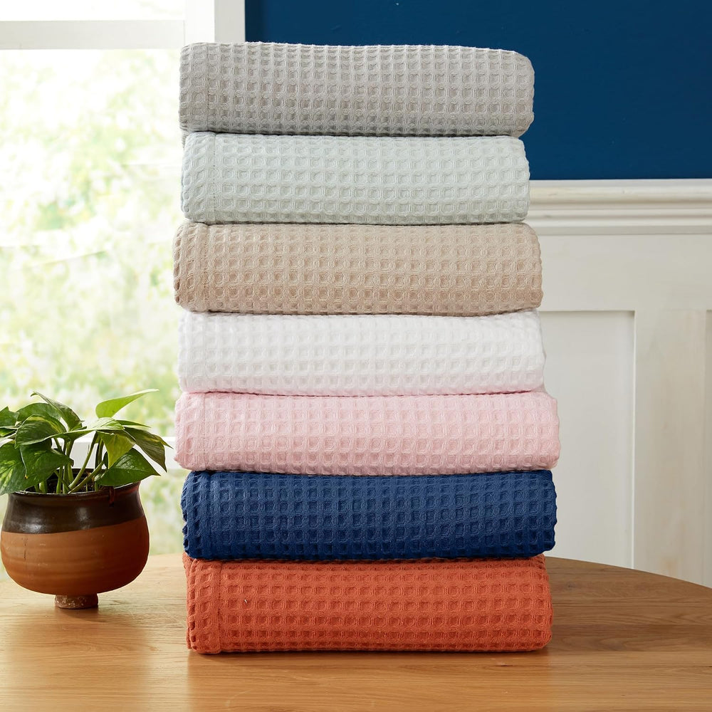 100% Cotton Waffle Weave Bed Blanket | Soft, Breathable, and Lightweight Blan...