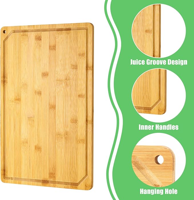 Eaasty 12 Set Extra Large Plain Cutting Board Bulk Heavy Duty Wood Cutting