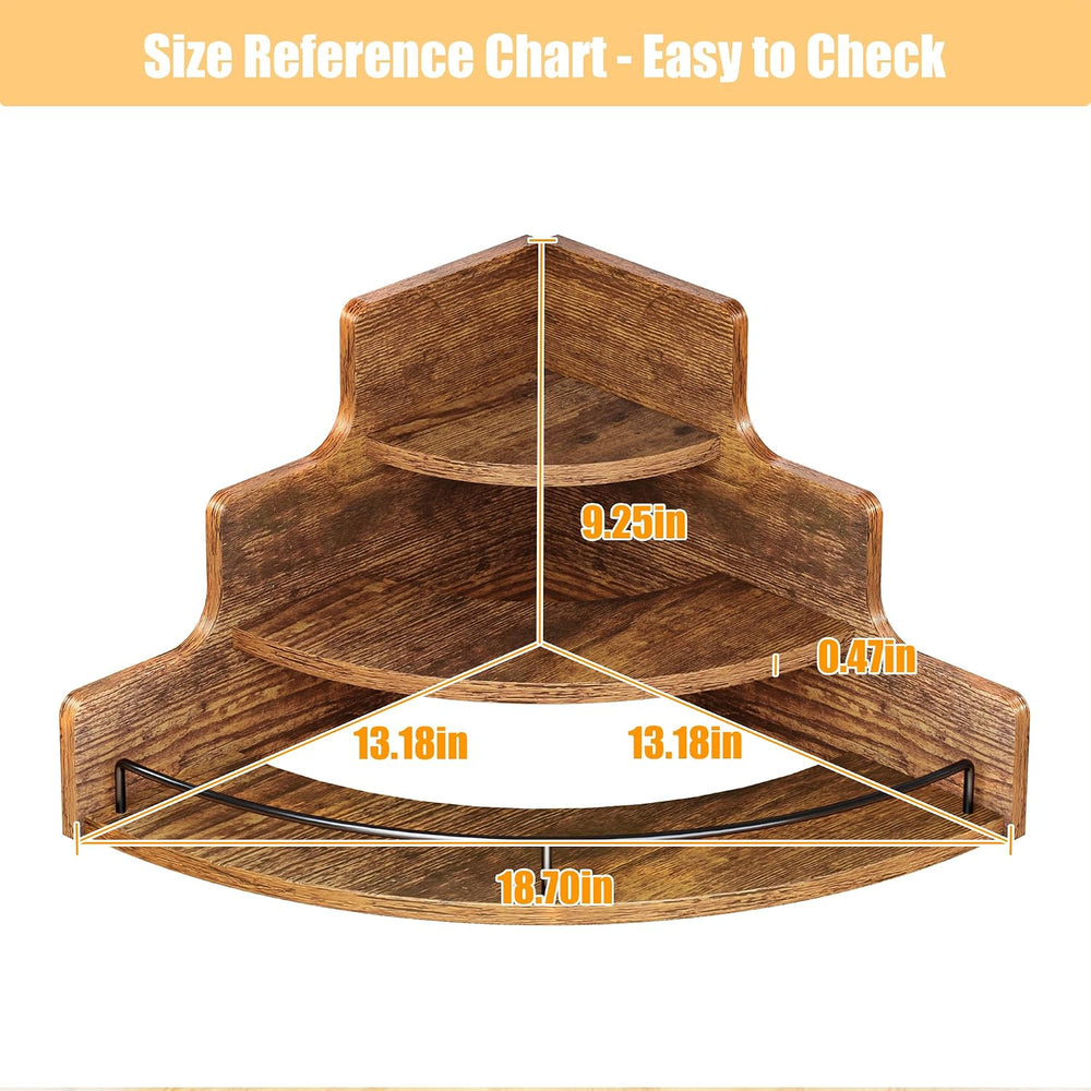 KLM Liquor Bottle Display Corner Shelf, Brown | Coffee Syrup Rack Organizer, ...