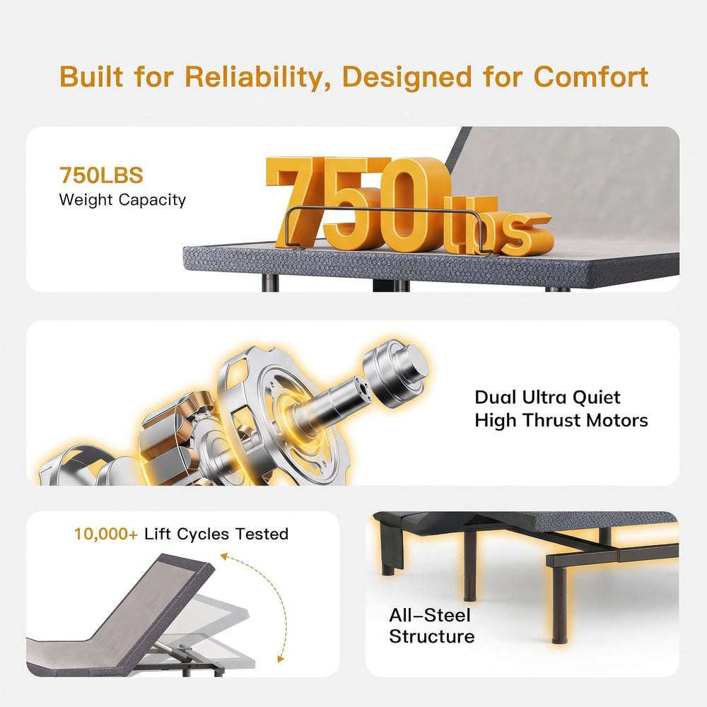 Twin XL Adjustable Bed Frame,Adjustable Bed Base Ergonomic