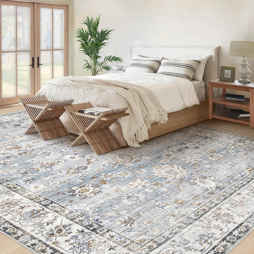 XLUEZ Area Rug 9x12 Living Room Rug, Machine Washable Vintage Distressed Boho...