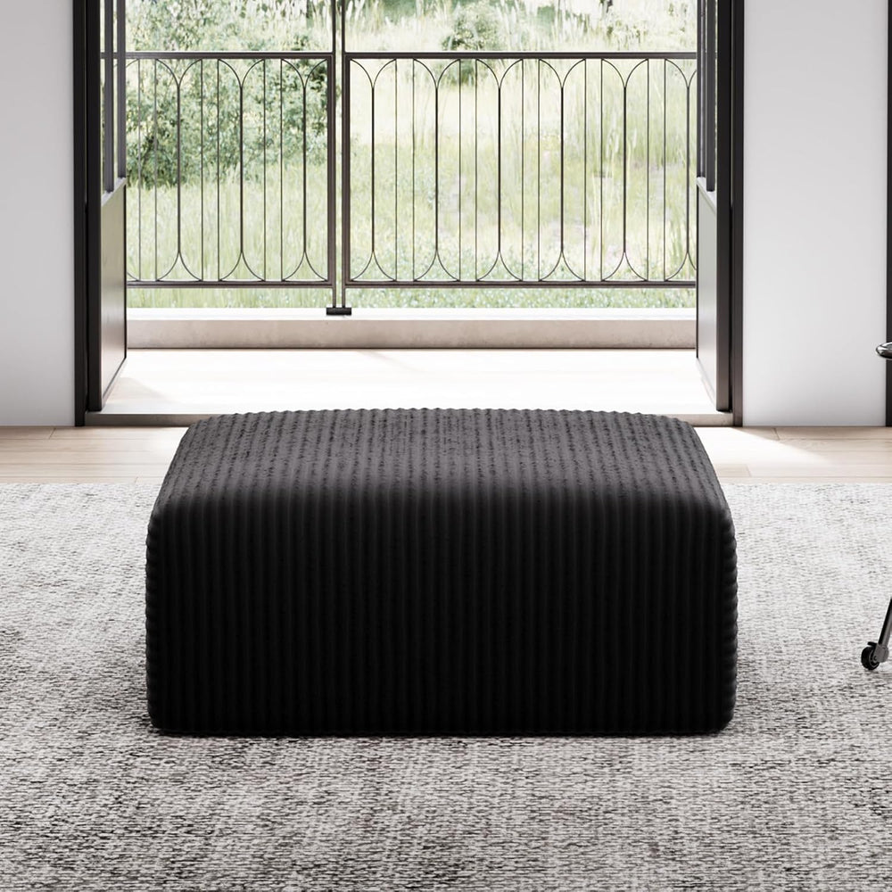 Avenco 35.4” Modular Ottoman, Corduroy Fabric, Zero Assembly Multifunctional ...