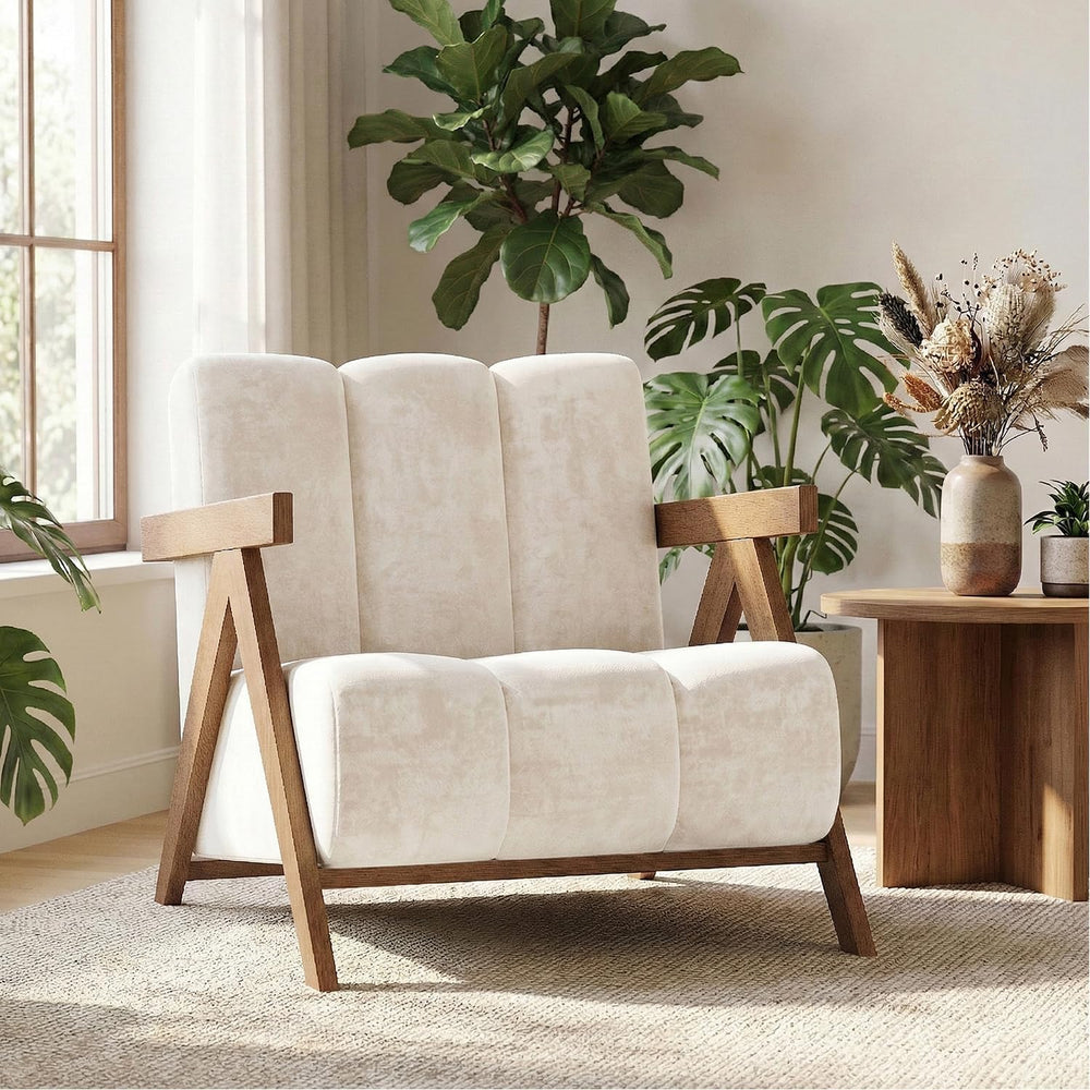 Modern Accent Chair for Living Room Bedroom,Comfy Chenille Reading Chair with...