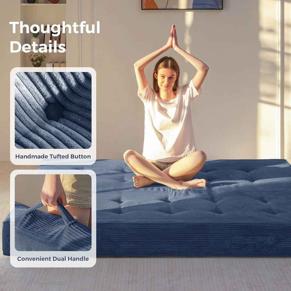 MAXYOYO Foldable Mattress, 8-Inch Tufted Futon Mattress with Handles