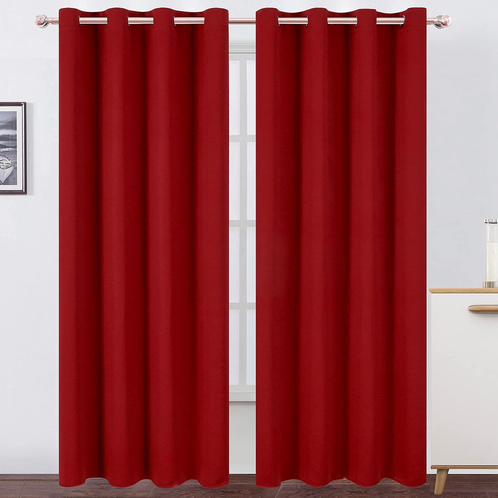 Red Curtains 52 x 84 Inch Long/Blackout Curtains Set of 2 Panels/Room Darkeni...