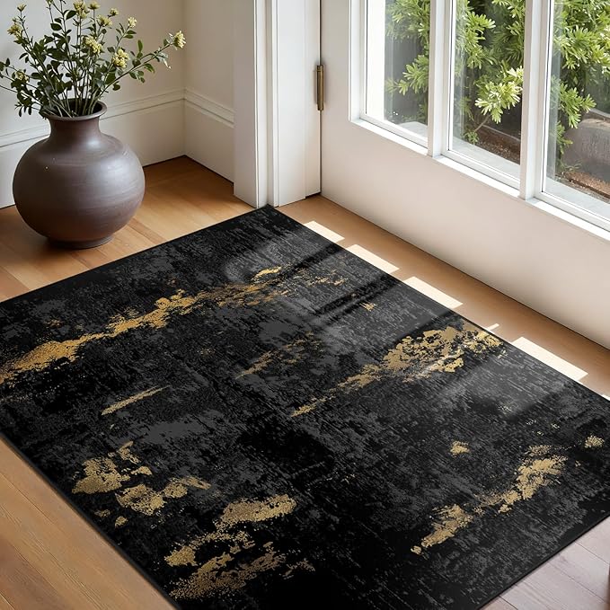Washable Area Rugs 3'x5' Non-Slip Modern Abstract Soft