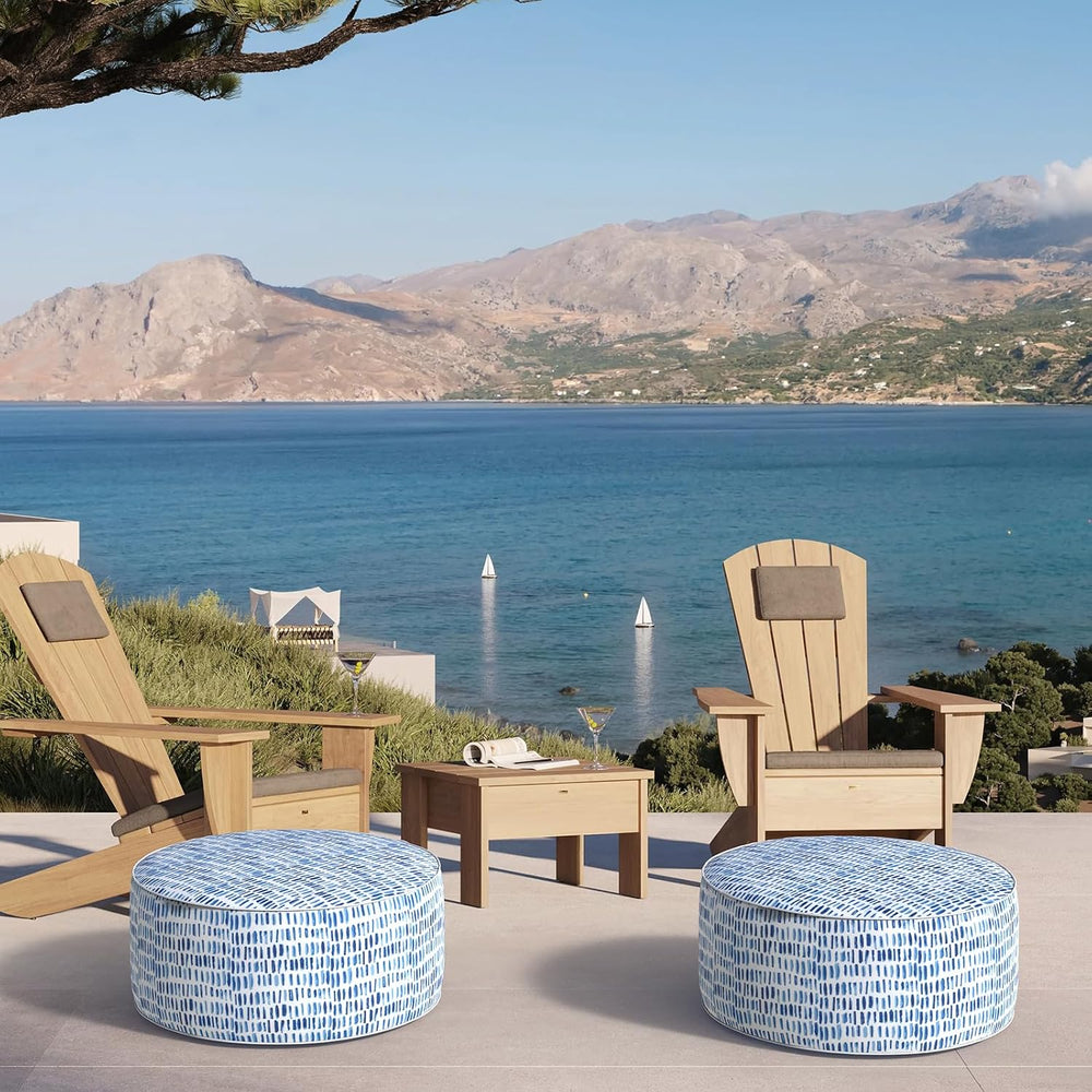 DYTXIII Inflatable Ottoman Stool D21 xH9 for Outdoor/Indoor Use, Water Repell...