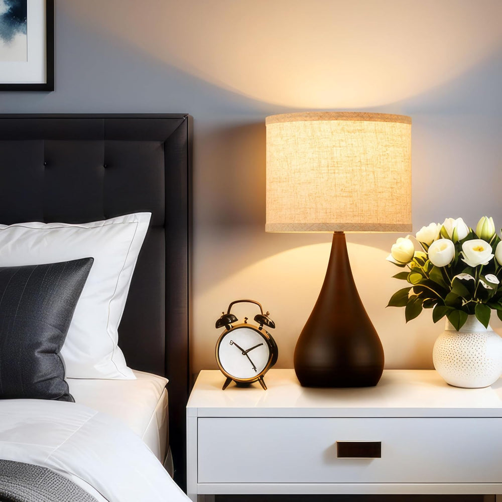 18.1'' Modern Touch Black Table Lamp Set of 2 with 3 Way Dimmable