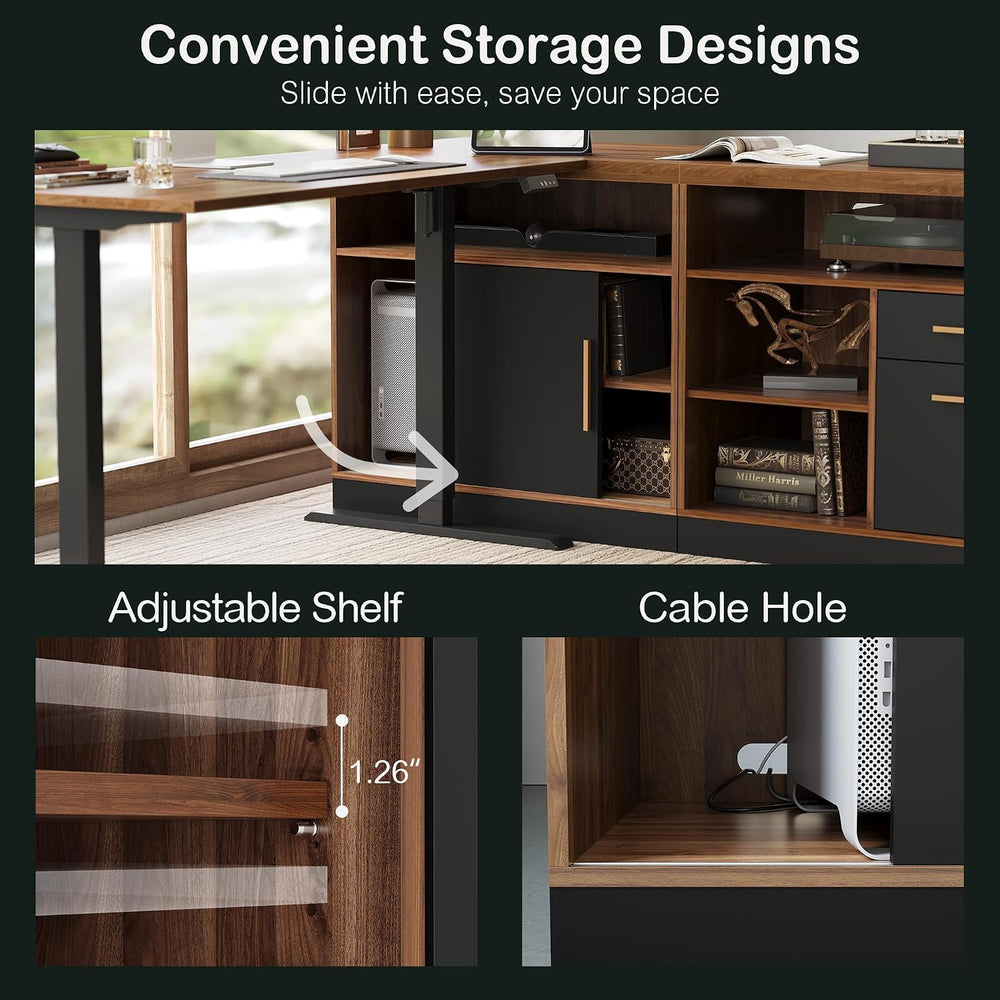 ModernMate 63" Lateral File Cabinet with Lock,2-Drawer Home Office Stora...