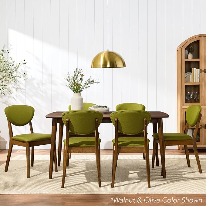 Best Choice Products Dining Chairs Set of 2, Mid-Century Modern Upholstered W...