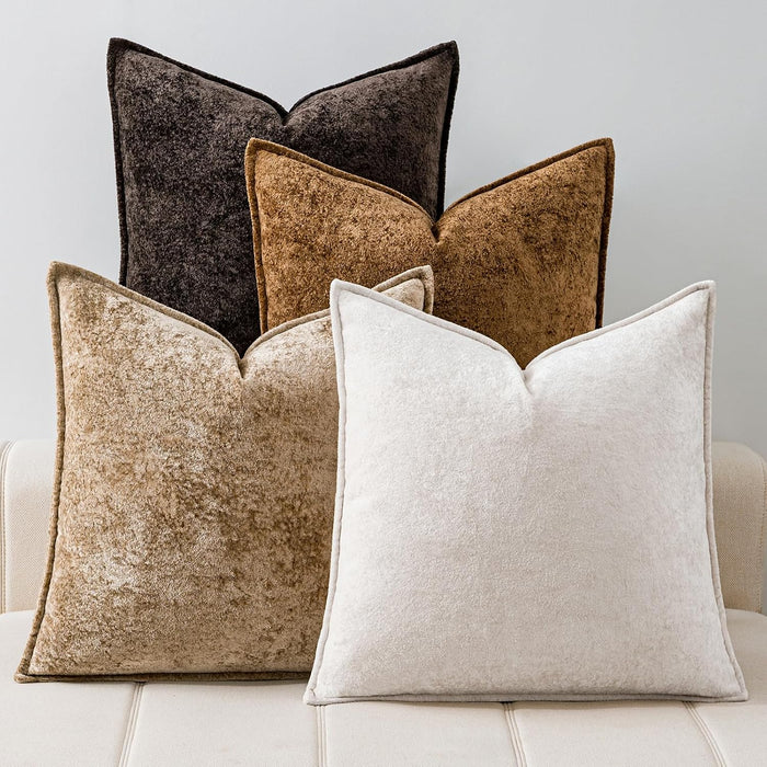 a moment Throw Pillow Covers 22X22 Inch 4 Packs,Soft Velvet Decorative Pillow Cases with 3D Ice Flower,Texture Modern Accent Cushion Covers for Sofa Couch Home Decor Modern Neutral