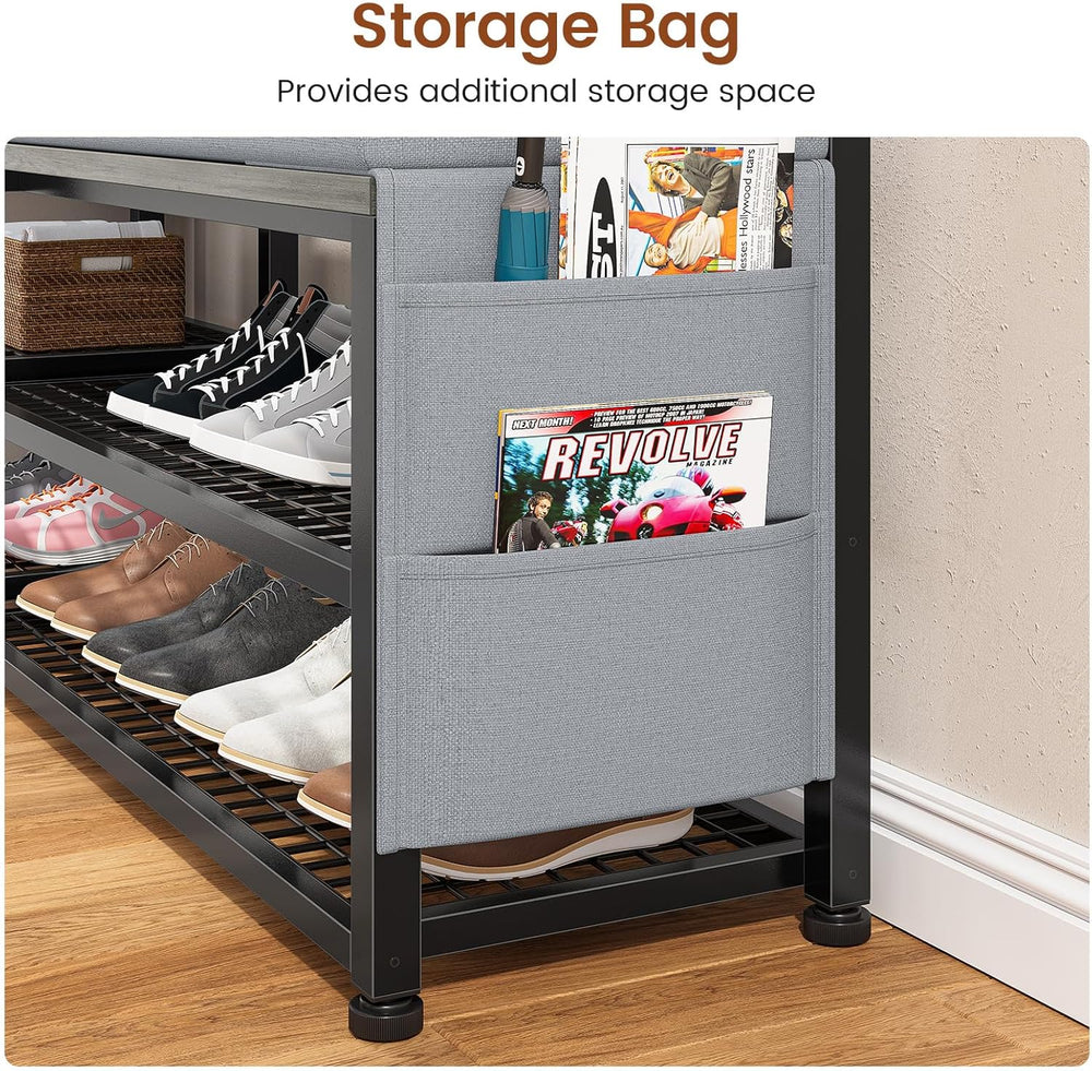 Itaar Coat Rack, Hall Tree with Bench and Shoe Storage, 7-in-1 Entryway Bench...