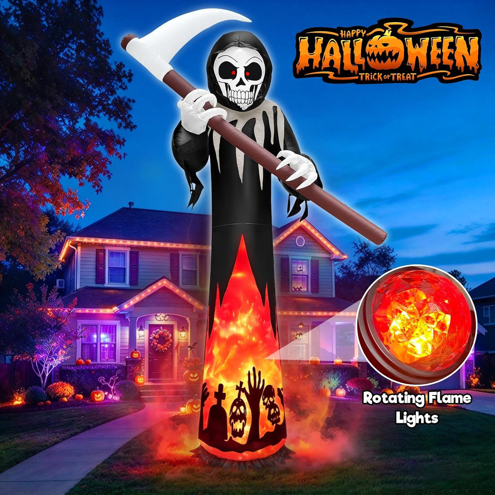 12FT Tall Halloween Inflatables Outdoor Decorations Grim Reaper Ghost