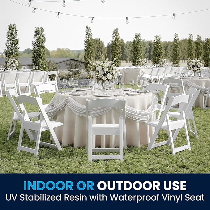 Flash Furniture Hercules Series Folding Chairs for Weddings and Formal Events...