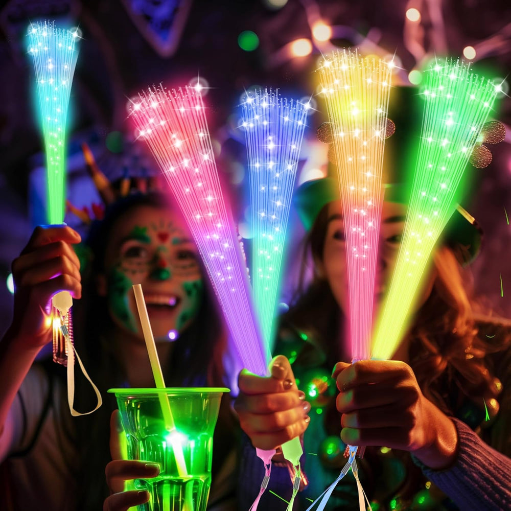 100 PCS Fiber Optic Wand,Glow Fiber Optic Wands,Glow in the Dark Party,Glow W...