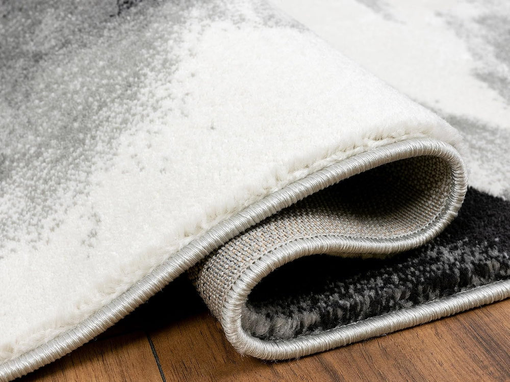 Abani Rugs Modern 5'3"x7'6" Black & White Floral Swirl ...