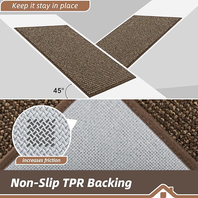 BEQHAUSE Kitchen Rugs and Mats 2PCS, Non-Slip Kitchen Mats