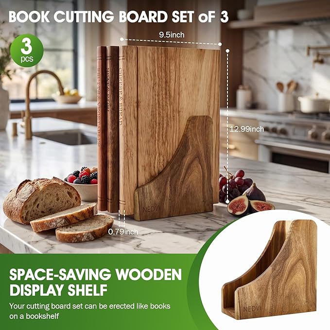 NEDVI Book Cutting Board Set