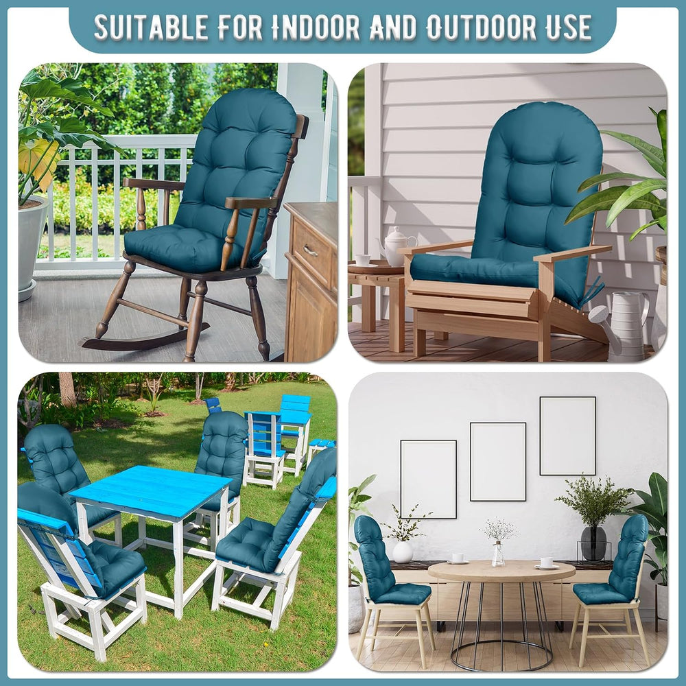 6 Pack Adirondack Chair Cushion, Waterproof Rocking Chair Cushion - Fade Resi...