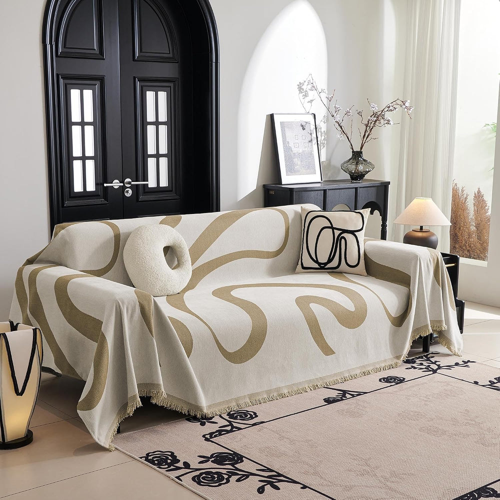 MYSKY HOME Couch Cover for 3 Cushion Couch Sofa Cover, Super Soft Boho Couch