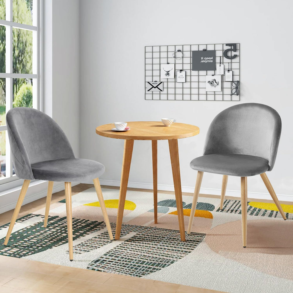 FurnitureR Dining Chairs Set of 2, Upholstered Velvet Mid Back Armless Accent...