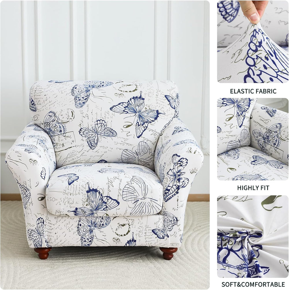 FORCHEER Armchair Slipcovers 2 Piece Printed Sofa Couch Covers with 1 Separat...