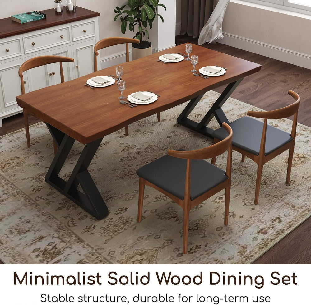 tiedingding 47" Solid Wood Dining Table, Rectangular Kitchen Table with ...