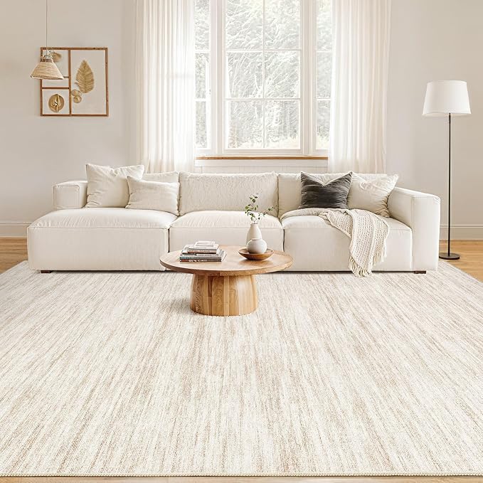 Nakagishi 5X7 Area Rugs Living Room: Washable Large Vintage Rug Neutral