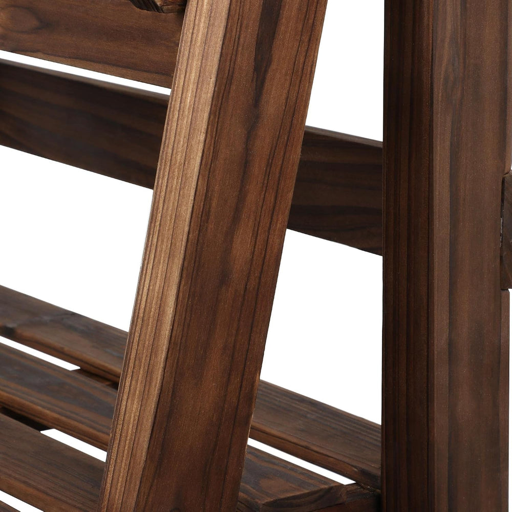 Yaheetech 4-Tier Foldable Shelf, Wood Ladder Shelf for Living Room Storage | ...