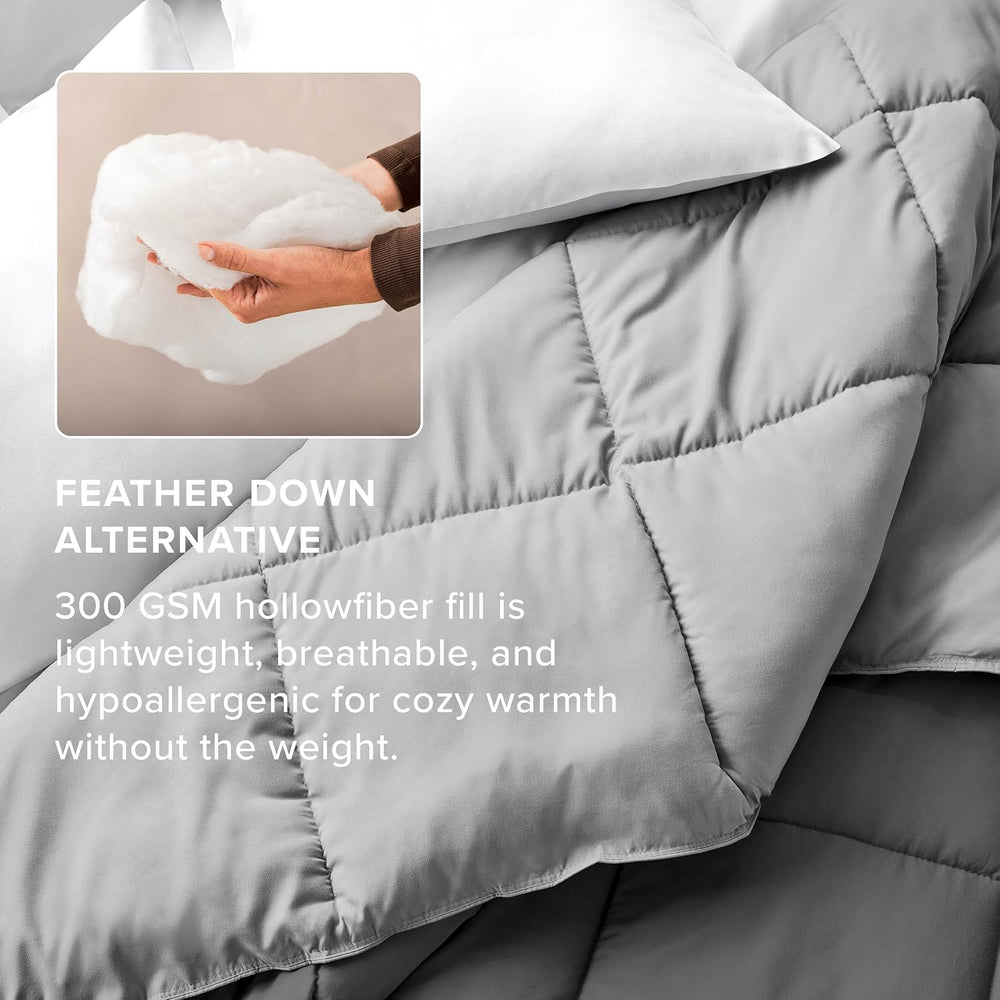 Bare Home Reversible Comforter (Twin/Twin XL, Grey/Light Grey)