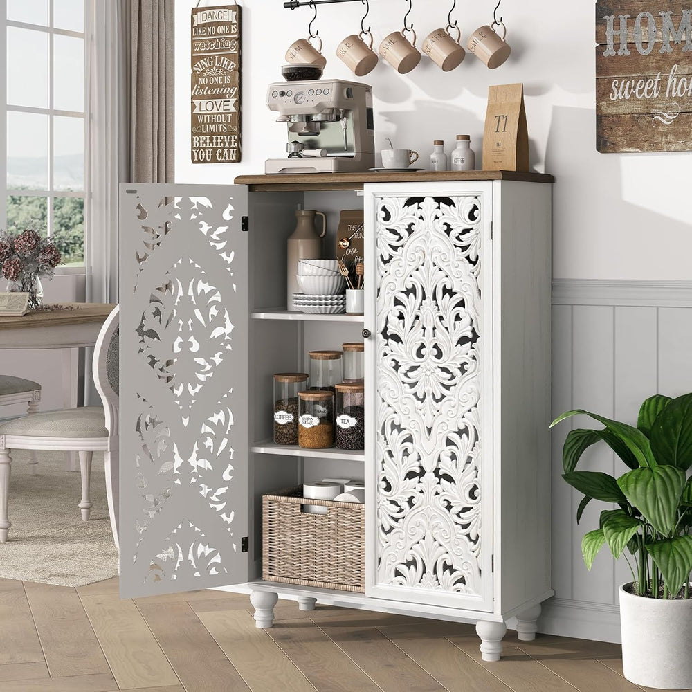 JOINICE 47" Tall Accent Cabinet with Doors & Storage for Living Room...