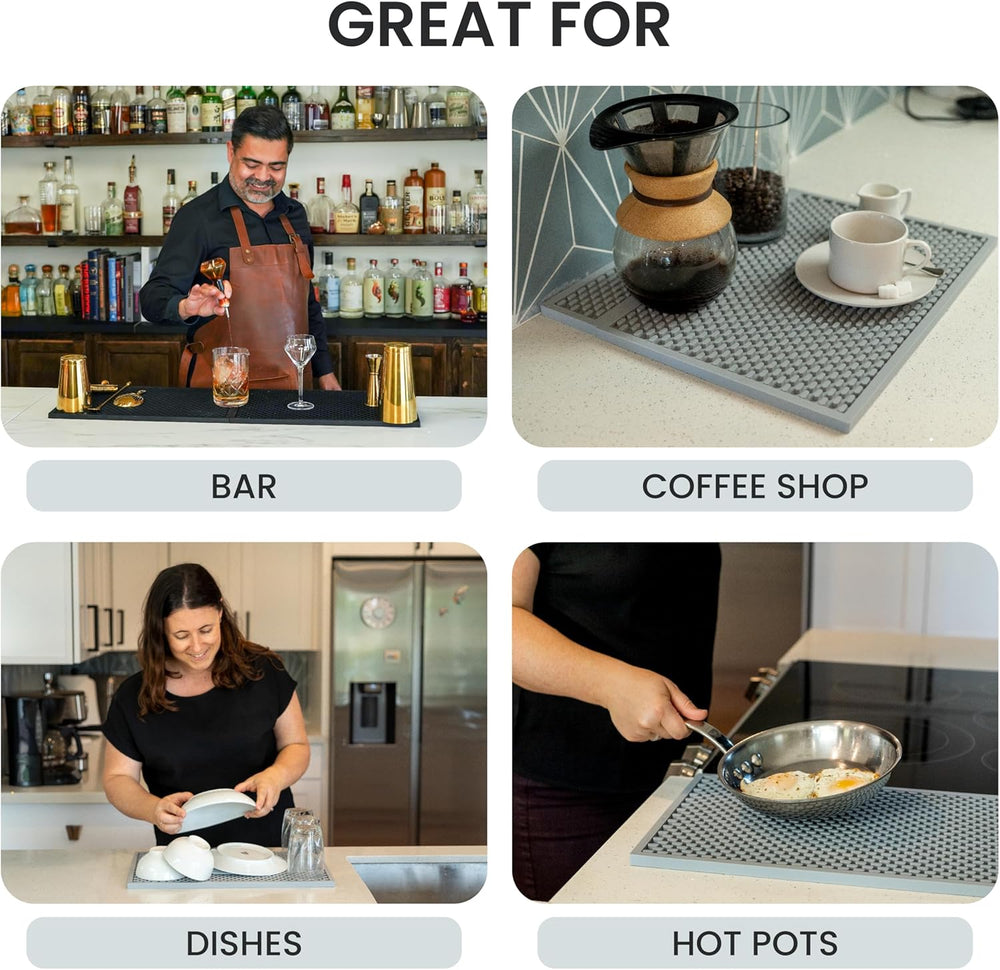 A Bar Above Bar Mat for Countertop, Food Safe Silicone, 12 x 18 Inch | Commer...
