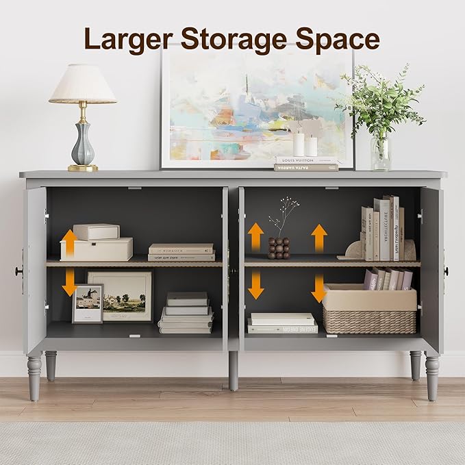 RoyalCraft 59'' Sideboard Buffet Cabinet with Storage, Modern Buffet ...