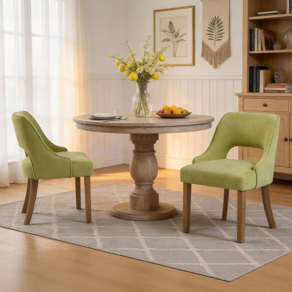 ClinQ Wooden Dining Chairs Set of 2, Modern Fabric Upholstered Kitchen Chairs...