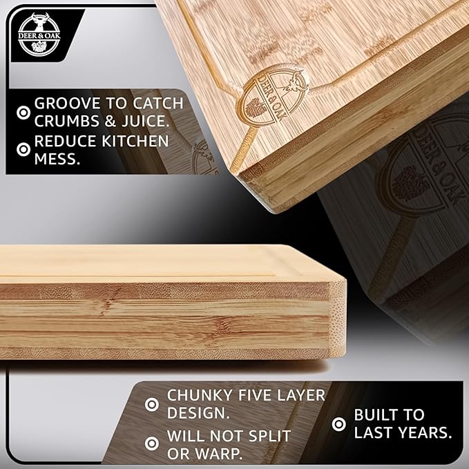 Deer & Oak Premium Solid Wood Cutting Board