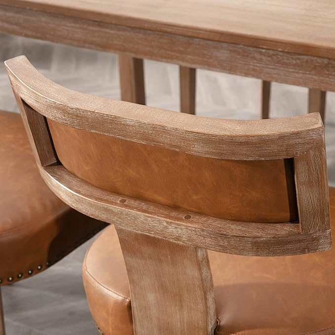 Mid Century Modern Dining Chairs Set of 2 PU Leather Upholstered Kitchen Side...