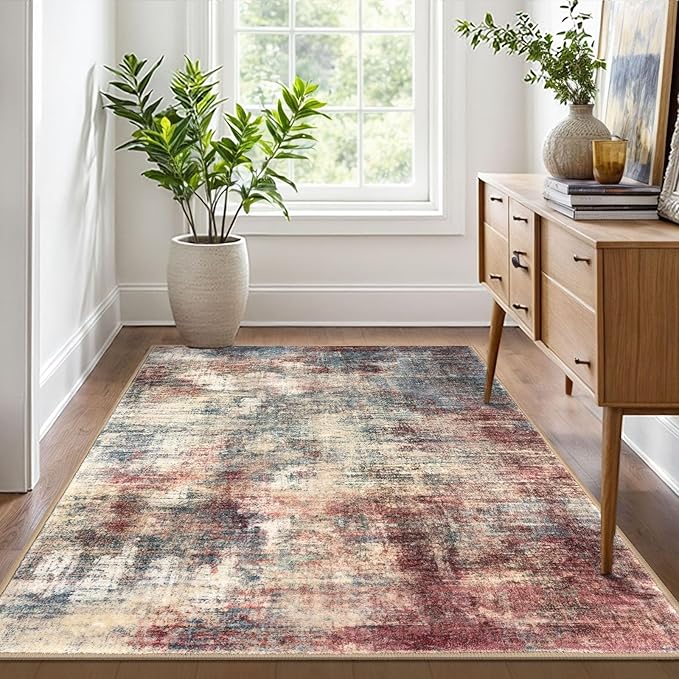 IOHOUZE Abstract Area Rug 4x6 Ft Washable Rugs