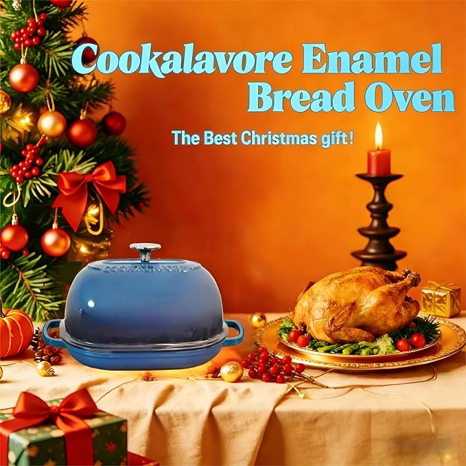 Cast Iron Bread Oven, 6 QT Bread Oven, Thick Enameled Loaf Pan