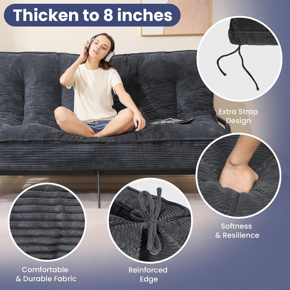 JUIKURY 8" Futon Mattress Full Size, Thick Futons Sofa Couch Bed Sleeper...