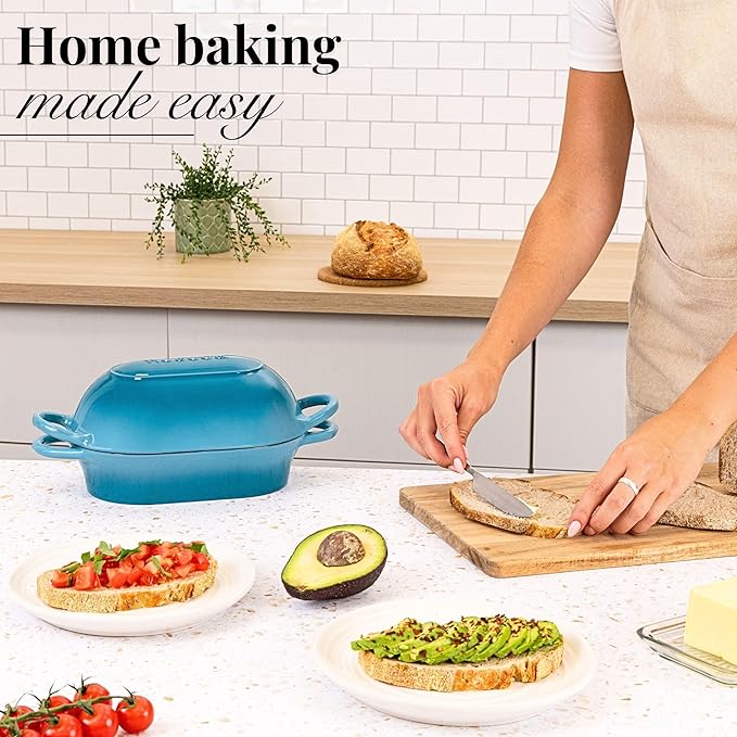 Dutch Oven For Sourdough Bread Baking – Enamelled Cast Iron Bread Loaf Pot –