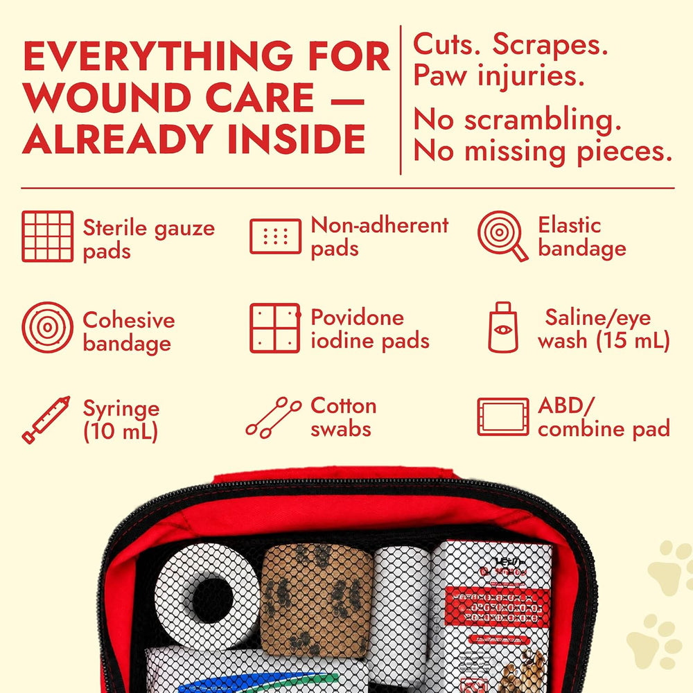 PetVet Medic Essential Pet First Aid Kit for Dogs & Cats – Emergency Home...