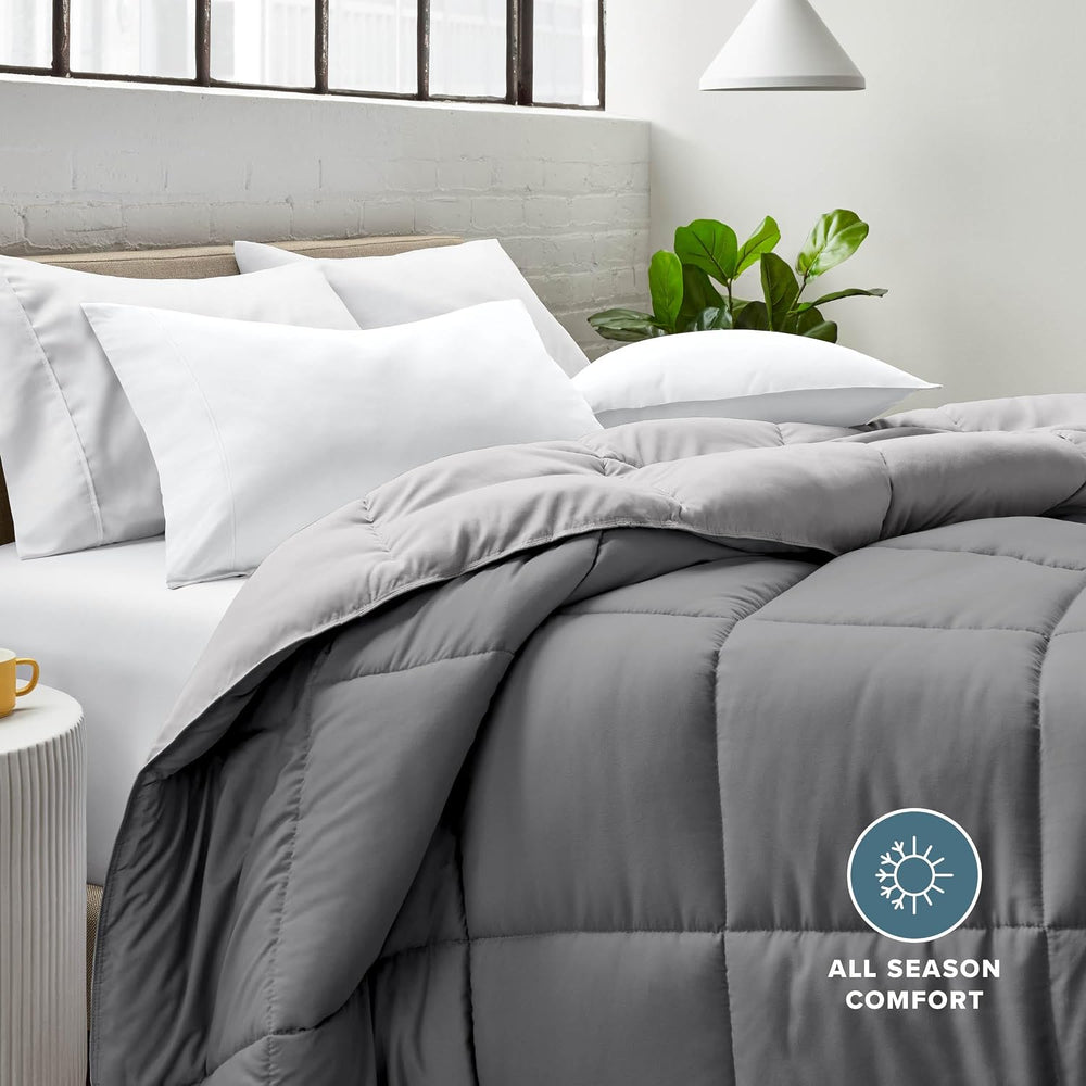 Bare Home Reversible Comforter (Twin/Twin XL, Grey/Light Grey)