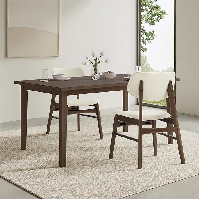 Wooden Dining Chairs Set of 4, Upholstered Modern Dining Room Chairs, Solid O...