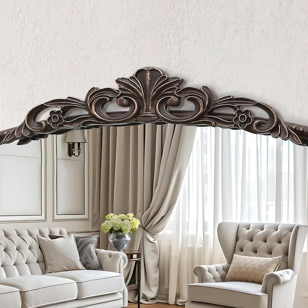 Micasso Vintage Bronze Arched Mirror: 32"x24" Baroque Antique Vanit...