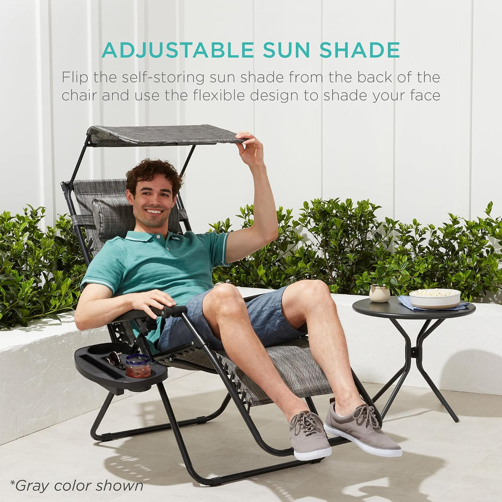 Best Choice Products Folding Zero Gravity Outdoor Recliner Patio Lounge Chair...