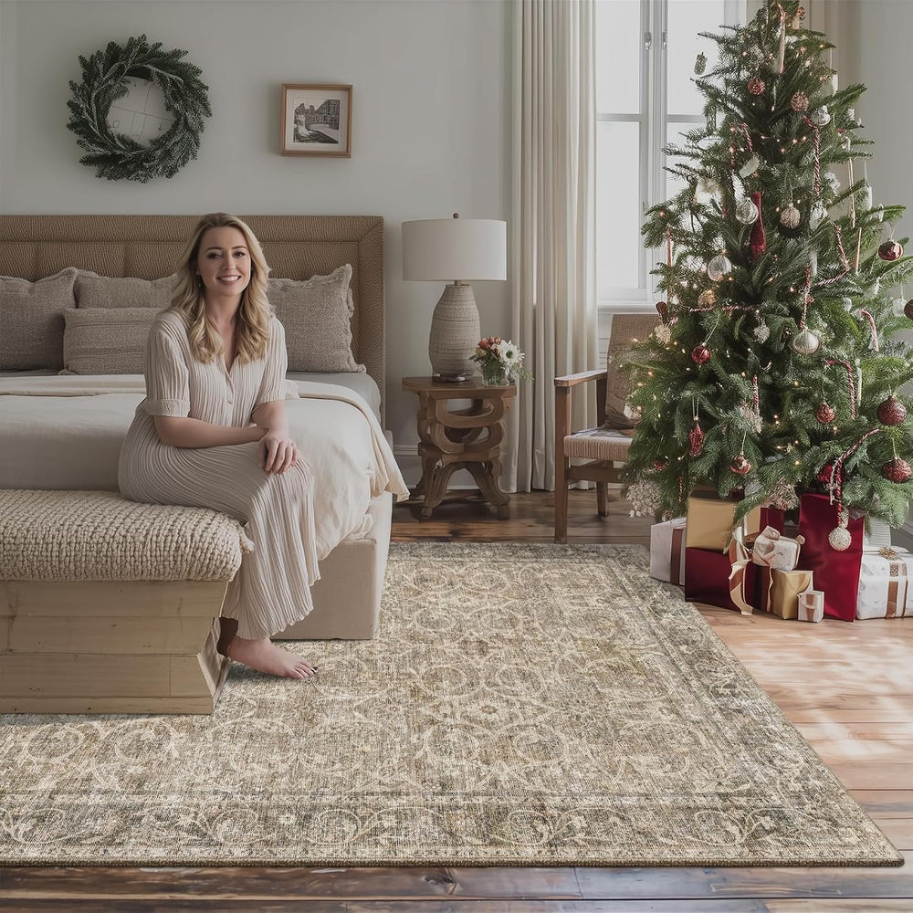 Machine Washable Rugs for Living Room: 6x9 Area Rugs for Bedroom