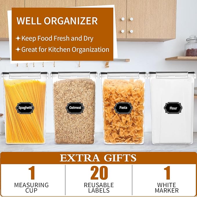 HKJ Chef 4 Pack Extra Large Airtight Food Storage Containers