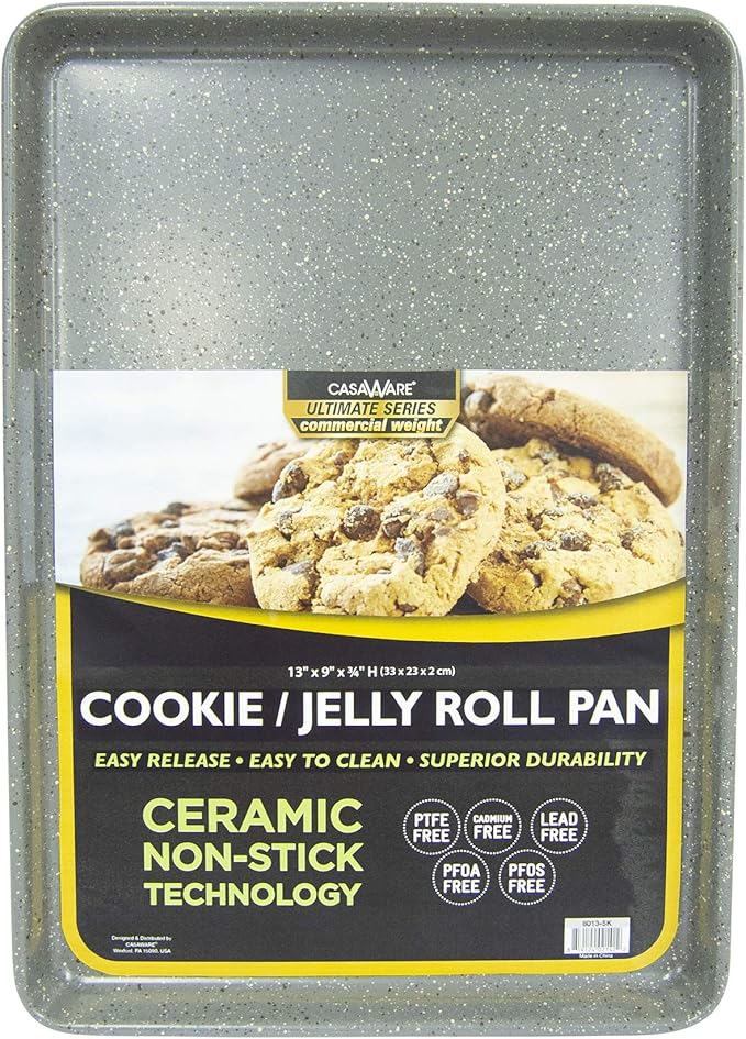 casaWare 3pc Ultimate Commercial Weight Cookie Sheet Set, Two 15 x 10-Inch Pans