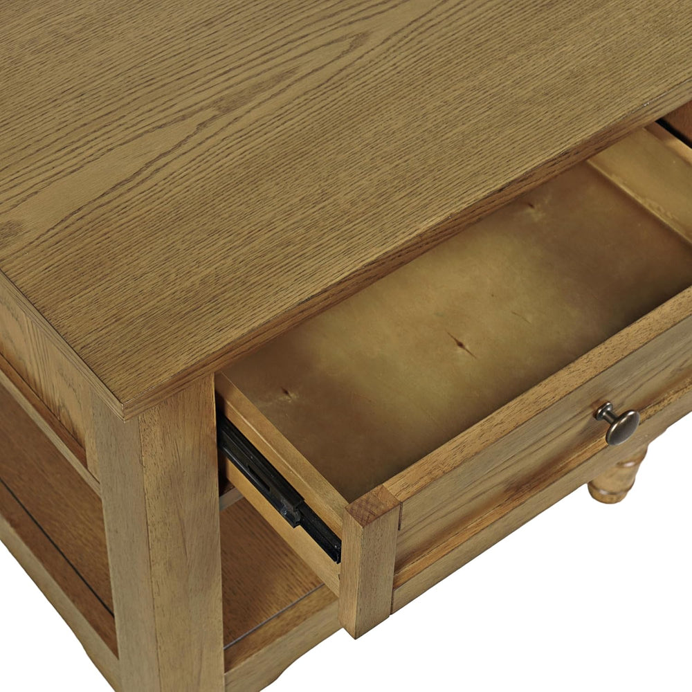 Brentwood Modern Transitional 24" Square End Table with Drawer and Stora...